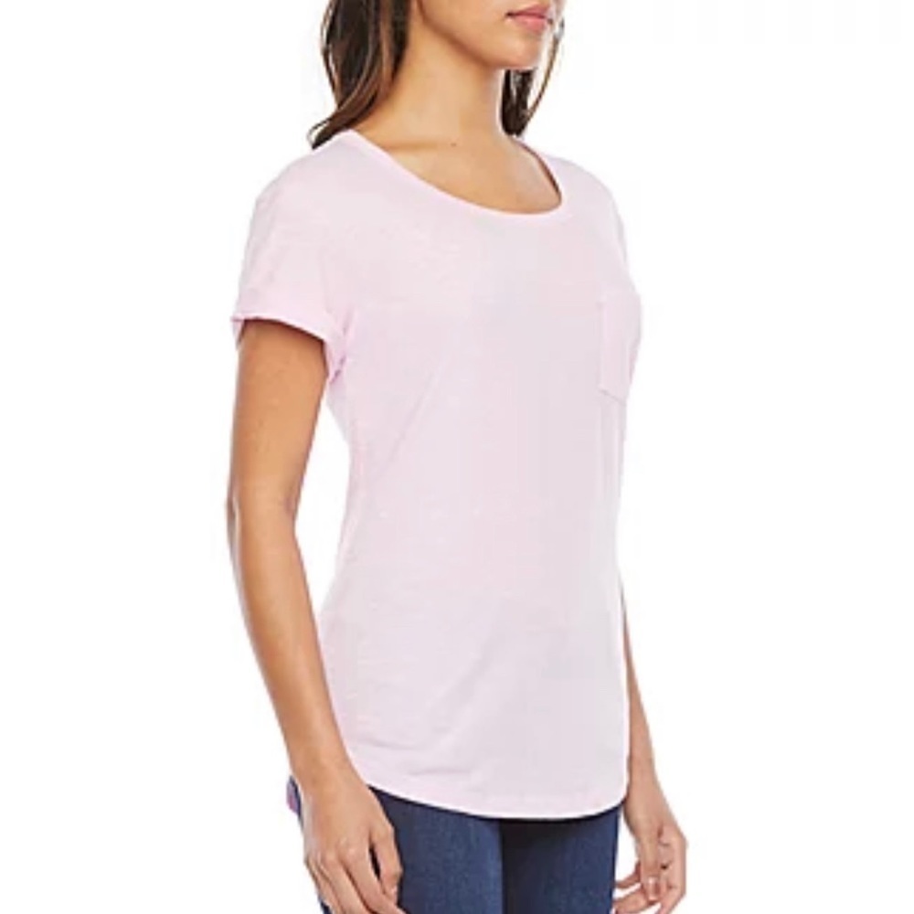 a.n.a. Light Pink Swoop Neck w/ Cap Sleeves and Pocket
